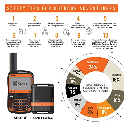 Spot X Portable Satellite Messenger with for Hiking, Camping, Cars
